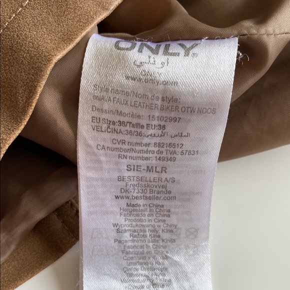 Brown Vegan Leather Moto Fall Jacket - Picture 7 of 14